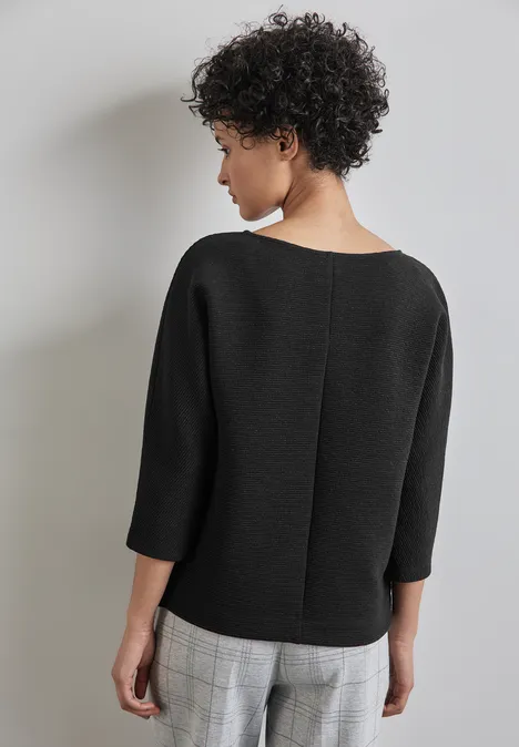Shirt mit feiner Struktur Black