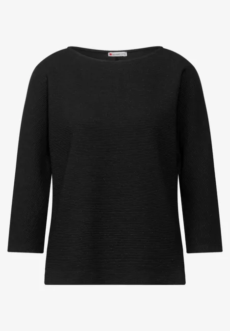 Shirt mit feiner Struktur Black