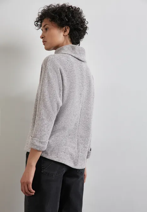 Strick-Look Shirt mit Kragen heather grey mel.
