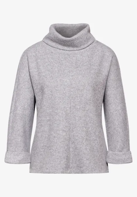 Strick-Look Shirt mit Kragen heather grey mel.