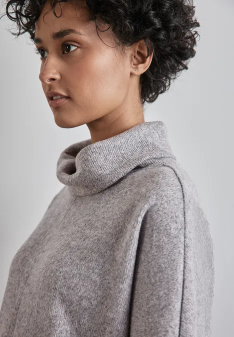 Strick-Look Shirt mit Kragen heather grey mel.