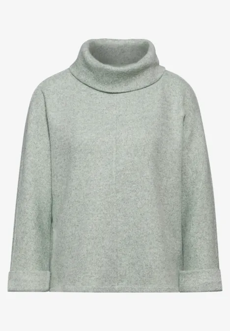 Strick-Look Shirt mit Kragen gleam green mel.