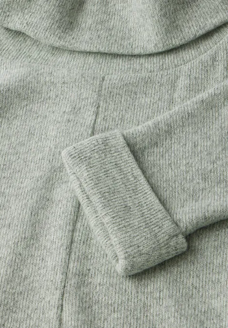Strick-Look Shirt mit Kragen gleam green mel.