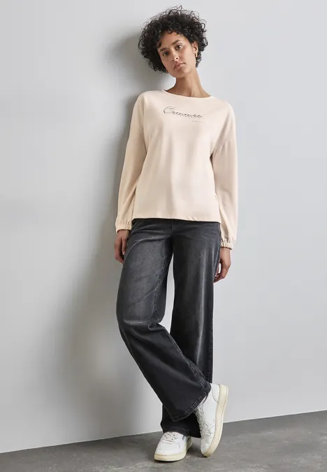 Shirt mit Stickerei lucid white