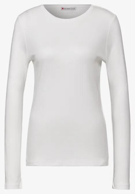 Basic Langarmshirt off white