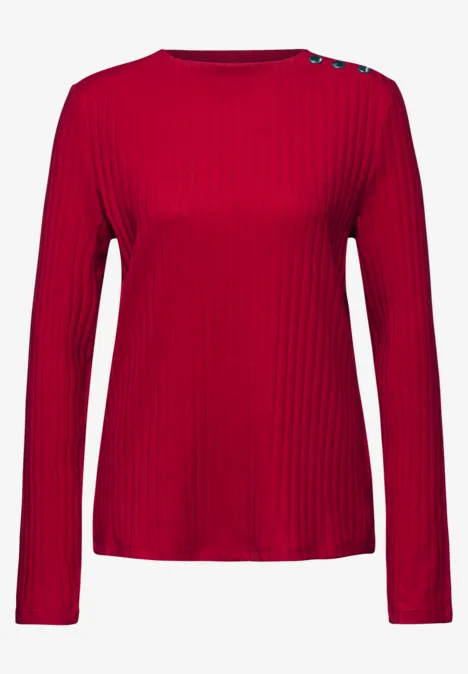 Langarmshirt mit Knopfdetail autumn red