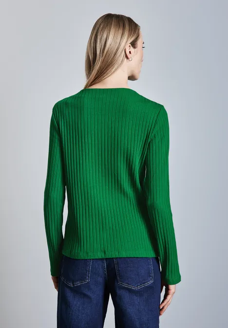 Langarmshirt mit Knopfdetail vibrant green