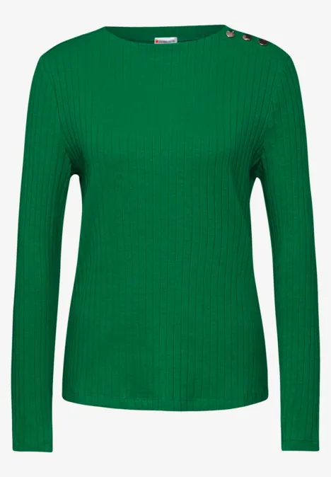 Langarmshirt mit Knopfdetail vibrant green