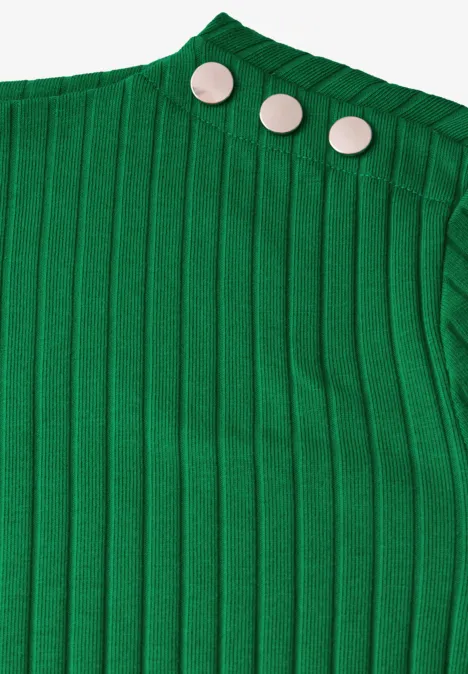Langarmshirt mit Knopfdetail vibrant green