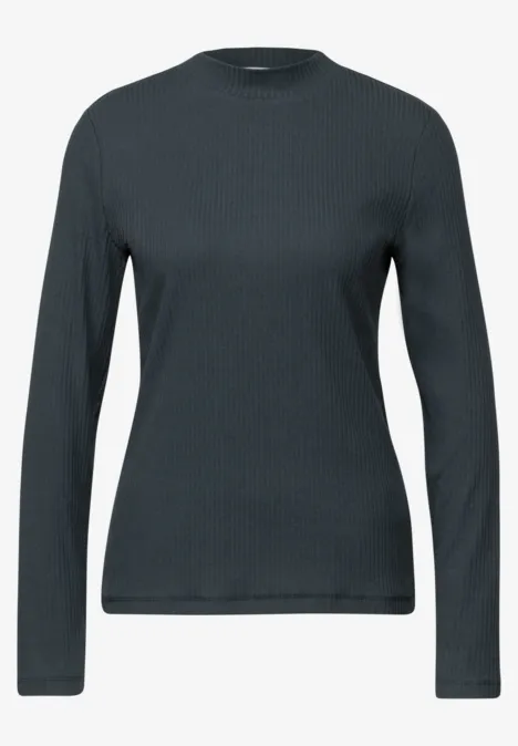 Shirt mit Rippstruktur cool vintage green