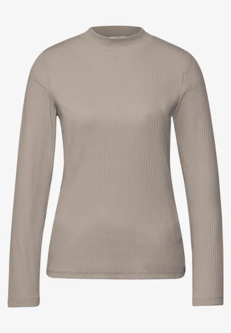 Shirt mit Rippstruktur breezy beige
