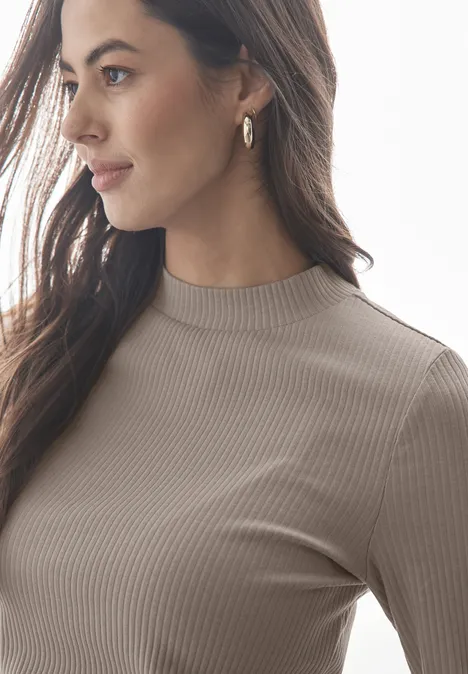 Shirt mit Rippstruktur breezy beige