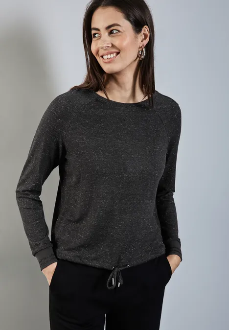 T-shirt en tricot anthracite melange