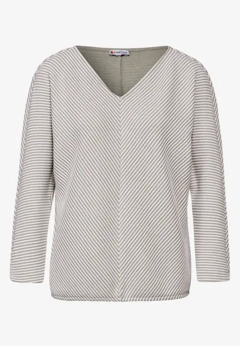 Shirt mit Diagonalstruktur breezy beige mel.