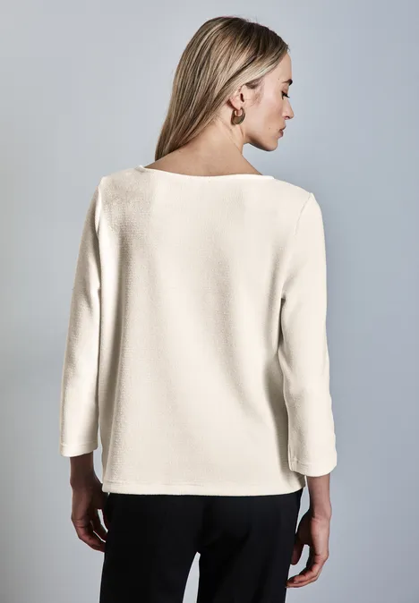 T-shirt avec encolure en U lucid white