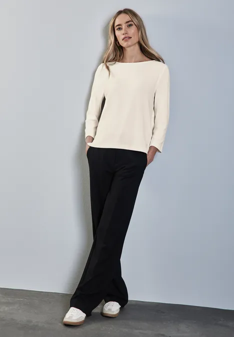 T-shirt avec encolure en U lucid white