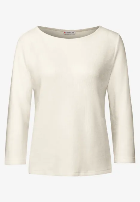 T-shirt avec encolure en U lucid white