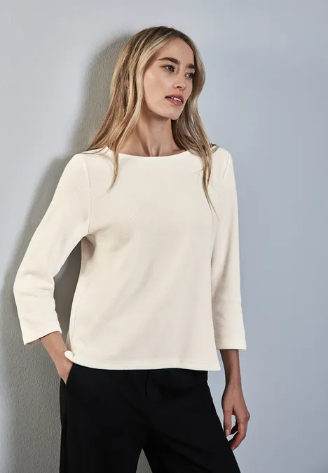 T-shirt avec encolure en U lucid white