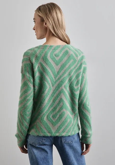 Gemustertes Cozy Shirt sunlit green