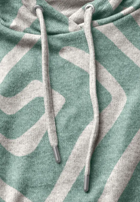 Gemustertes Hoodie-Shirt sunlit green