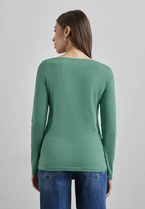 T-shirt avec encolure en U sunlit green