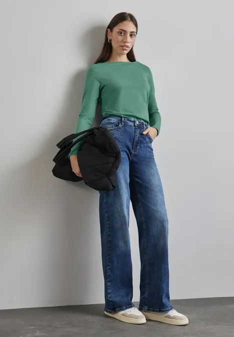 T-shirt avec encolure en U sunlit green