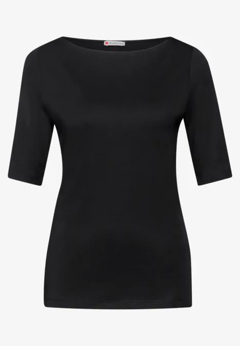 T-Shirt in Unifarbe Black