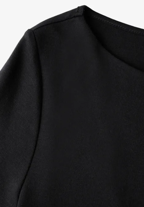 T-Shirt in Unifarbe Black
