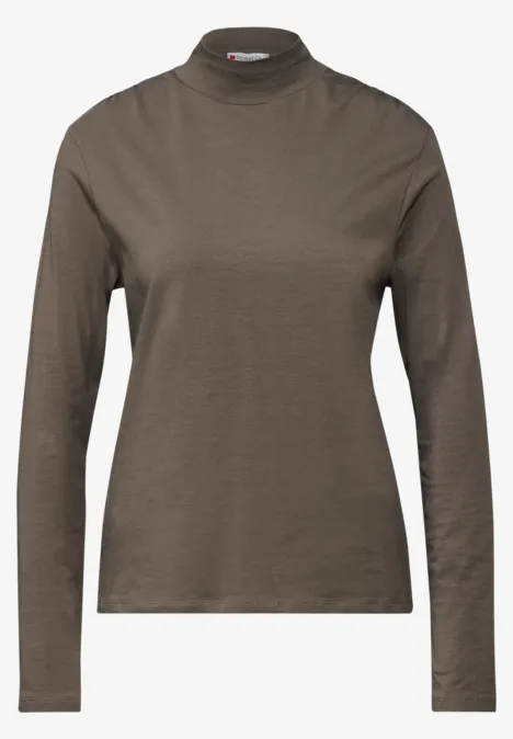 Shirt mit geraffter Schulter muddy brown