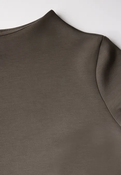 Silk-Look Shirt muddy brown
