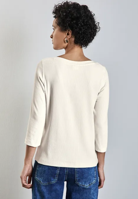 Shirt mit Rippstruktur lucid white