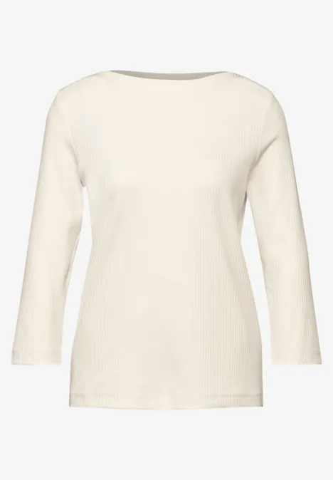 Shirt mit Rippstruktur lucid white