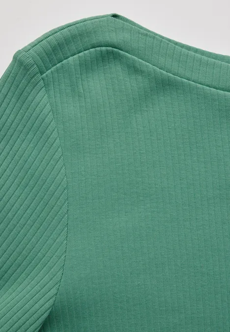 T-shirt avec structure côtelée sunlit green