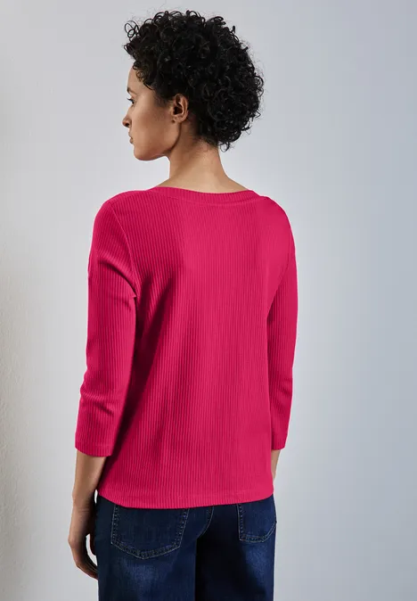 Shirt mit Rippstruktur power berry