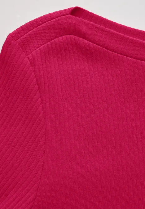 Shirt mit Rippstruktur power berry