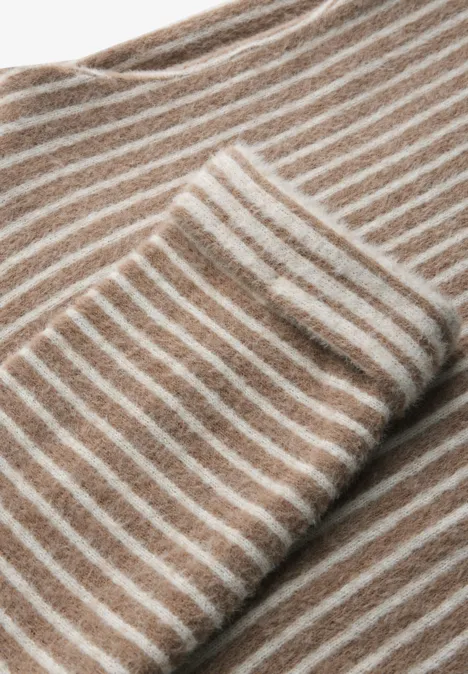 Gestreifter Cosy Pullover honey sand