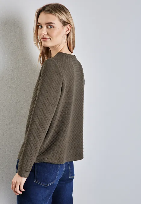 Strukturshirt muddy brown