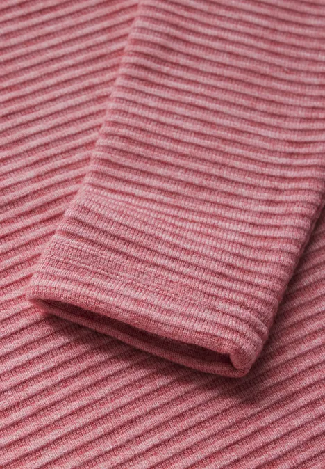Strick-Look Strukturshirt sugar coral mel.