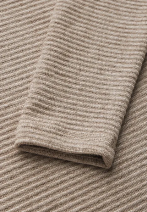 Strick-Look Strukturshirt honey sand mel.