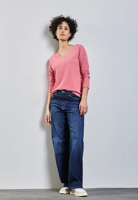 Kuscheliges V-Neck Shirt sugar coral mel.