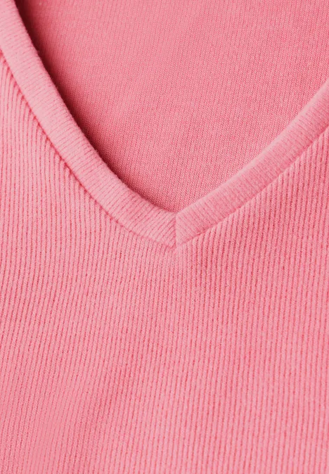 Kuscheliges V-Neck Shirt sugar coral mel.