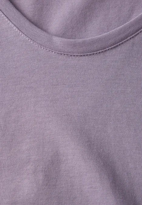 Shirt mit gerundetem V-Neck wisteria purple