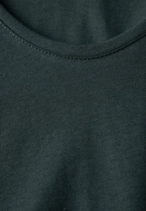 Shirt mit gerundetem V-Neck hunter green