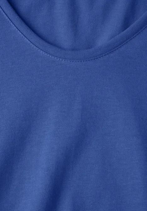 Shirt mit gerundetem V-Neck dodger blue