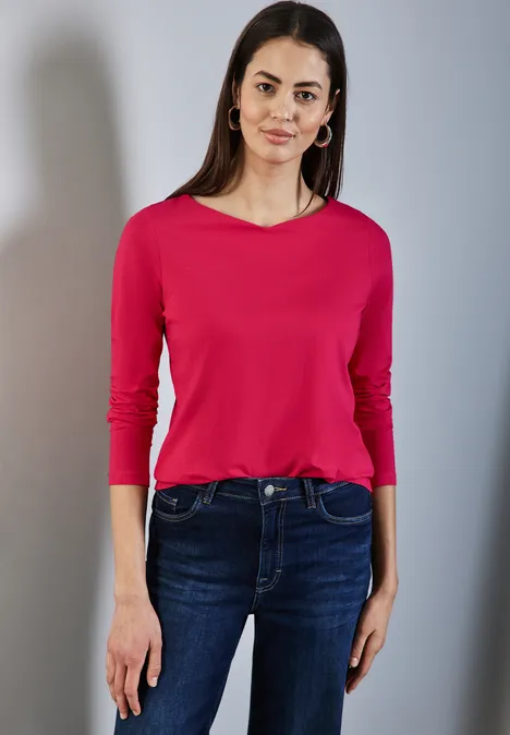 Softes Langarmshirt power berry