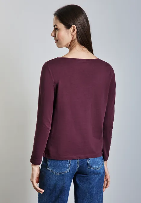 Softes Langarmshirt mulberry red