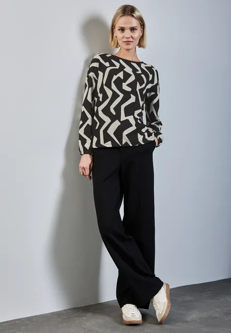 Kuscheliges Jaquard Shirt Black
