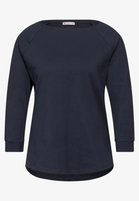 Shirt in Unifarbe deep blue