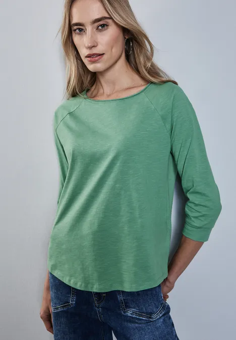 Shirt in Unifarbe sunlit green