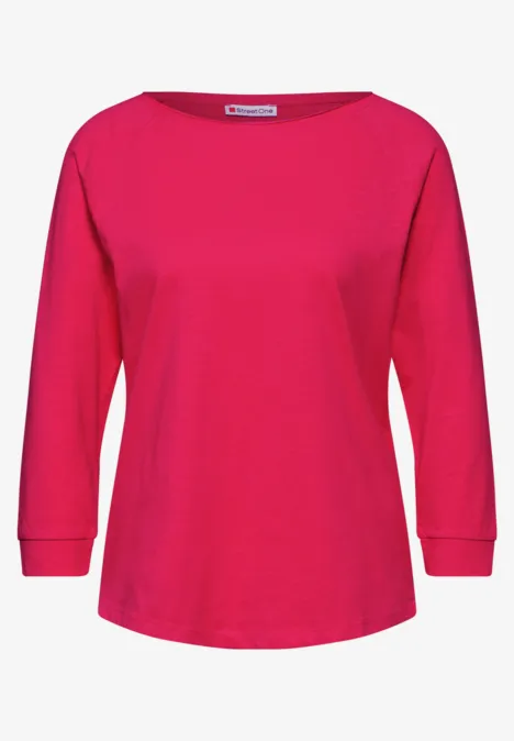 Shirt in Unifarbe power berry